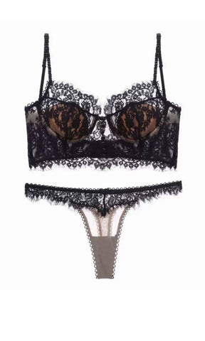 PARIS BLACK LACE LINGERIE SET